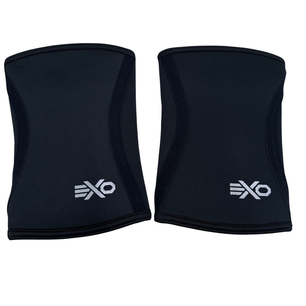 Exo Knee Sleeves 7mm Medium Black 1 Pair Compression Weightlifting Support
